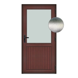 Usa Hamburg, PVC & termopan, 110x200cm, mahon, dreapta, Klass, 6cm, 4 camere, sticla mata nisip alb