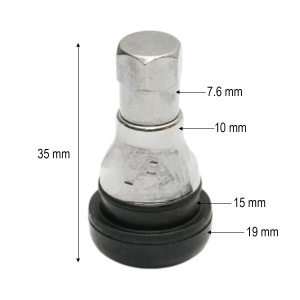 Valva roata auto tubeless 35mm premium EPDM TR412 cromata, DISVH18