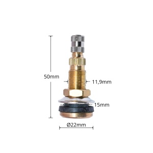 Valva tractor tubeless cu palarie mica 22mm TRCH3, DISTRCH3, UTB