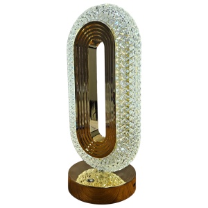 Veioză Ambientală Cristal – 3 Moduri de Iluminare, Portabilă, cu Acumulator Intern, 10x26cm - Img 2