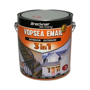 Vopsea email anticoroziva 3 in 1 rosu 270 pe baza de solvent 3.5L, direct pe rugina, interior si exterior Breckner Germany, BK89039
