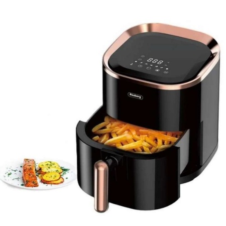 Фритюрник AirFryer, 1200W, 3.5л., горещ въздух, LED дисплей, таймер, до 200°С, черен