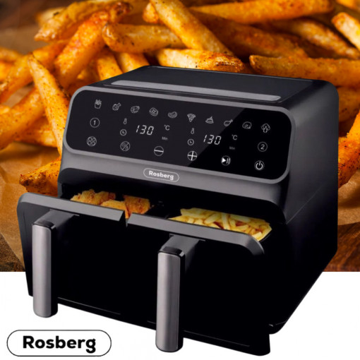Фритюрник AirFryer Rosberg Premium RP51980N, 1700W-4л.Таймер, до 200°