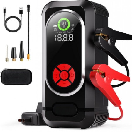 Стартер за кола с въздушен компресор 4в1 - Img 1