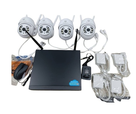 Безжичен WiFi комплект с 4 камери 4К Ultra HD+DVR за видеонаблюдение