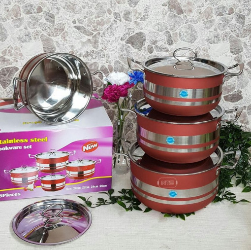 Комплект 4 броя тенджери с двойно дъно