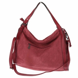 Елегантна Дамска Чанта от Еко Велур и Кожа – Модерен и Практичен Аксесоар (Бордо)