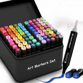 Комплект от маркери с алкохолна основа с две страни и калъф за съхранение - 48бр/60бр/80бр.