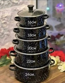 Комплект от 5 броя тенджери за домашна употреба 16/18/20/22/24см