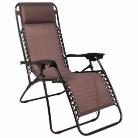 Плажен стол-шезлонг с възглавничка 175x52 см