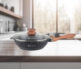 Тиган с стъклен капак Goldmann, Лят алуминий, Керамично покритие