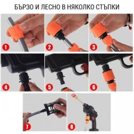 Акумулаторна Водоструйка 22 Бара с Батерия 48V 8Ah, Зарядно и Аксесоари в куфар - Img 2