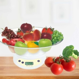 Дигитална кухненска везна с купа – 5 кг, LCD екран, прецизност и стил в твоята кухня