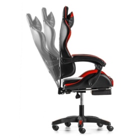 Ергономичен геймърски стол с поставка за крака