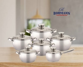 Комплект тенджери Bohmann – 2.1 л, 2.9 л, 3.9 л, 5.1 л, 6.6 л