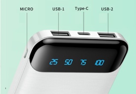 Преносима батерия KLGO KP-89 POWER BANK, 10000/20000mAh с LED дисплей