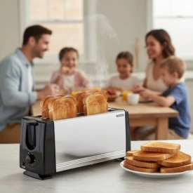 Тостер за 4 филии Termomax TX401S, 1200W – Метален Дизайн и Перфектна Закуска