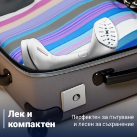 Уред за вертикално гладене с пара Rosberg, 1000W, 200мл., Бял - Img 4