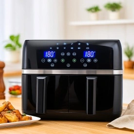Двоен Air Fryer T&G BEST COOKING 32847A0 – с отделни LED дисплеи за всяка зона