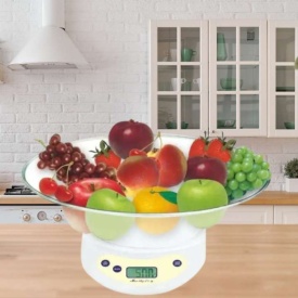 Дигитална кухненска везна с купа – 5 кг, LCD екран, прецизност и стил в твоята кухня