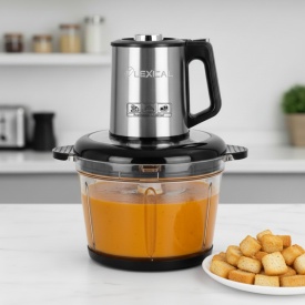 Електрически чопър Lexical LCH-1970 – неръждаем корпус, стъклена купа и 3 литра вместимост