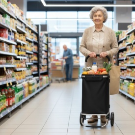 Количка за пазаруване 40 л – Черен цвят