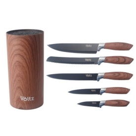Комплект Ножове Voltz с Мраморно Покритие и Стойка – Стил, Острота и Удобство за Перфектна Кухня - Img 3