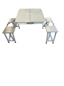 Комплект сгъваема маса с 4 вградени стола – идеален за къмпинг, риболов, пикник и туризъм