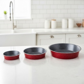 Премиум кръгла тава с мраморно покритие