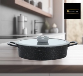 Тенджера Goldmann, 28 см., 4.5 л., плитка, Лят алуминий, Индукция