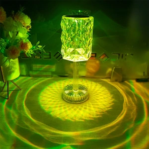 LED RGB сензорна настолна кристална лампа с функция за 16 цвята и дистанционно управление - Img 7