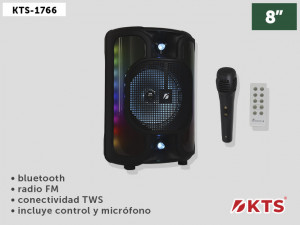 КАРАОКЕ КОЛОНА С МИКРОФОН И ДИСТАНЦИОННО-KTS KTS-1766 - Img 5
