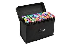 Комплект от маркери с алкохолна основа с две страни и калъф за съхранение - 48бр/60бр/80бр.