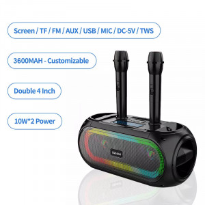 Преносима караоке Bluetooth колонка със светлини