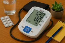 Апарат за кръвно налягане Voltz, Маншет, 2х90 позиции памет, LCD дисплей