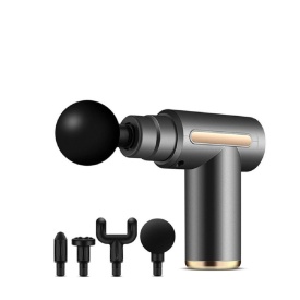 Безжичен вибрационен масажен пистолет с 4 приставки и 5 скорости