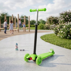 Детска сгъваема тротинетка 21st Scooter със светещи силиконови колела - Img 3