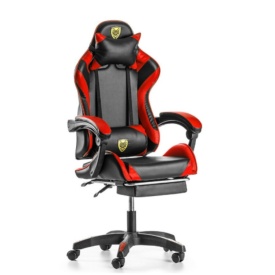 Ергономичен геймърски стол с поставка за крака