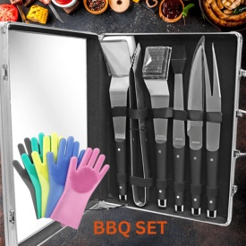 Комплект за Барбекю 6 в 1 с Подарък Силиконови Ръкавици – Вашето Решение за Перфектна Скара - Img 2