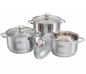 Комплект тенджери Bohmann, 22/24/26 см. от неръждаема стомана