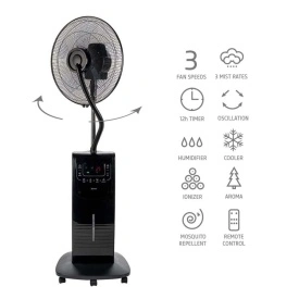 Мултифункционален вентилатор с водна мъгла Diplomat DX-77 PHANTOM 7in1, 16", 90W, LED, с дистанционно управление