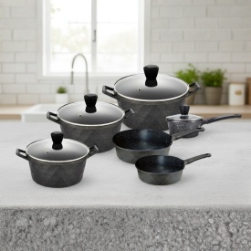 Премиум комплект съдове за готвене Cheffinger – 12 части с мраморно покритие