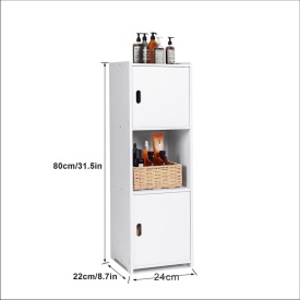 Стилен и практичен водоустойчив шкаф за баня, кухня, коридор или спалня 80x22x25