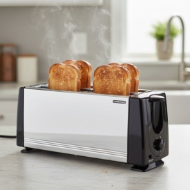 Тостер за 4 филии Termomax TX401S, 1200W – Метален Дизайн и Перфектна Закуска