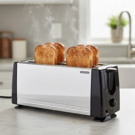 Тостер за 4 филии Termomax TX401S, 1200W – Метален Дизайн и Перфектна Закуска