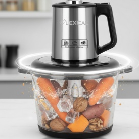 Електрически чопър Lexical LCH-1970 – неръждаем корпус, стъклена купа и 3 литра вместимост