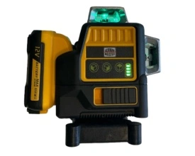 Лазерен 3D - 360 градуса нивелир с 2 батерии 12V 3 AH, 3 лъча