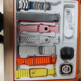 Смарт часовник watch S100 ultra 7 in 1 strap HD, с различни каишки