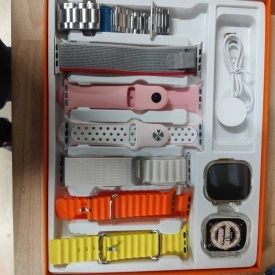 Смарт часовник watch S100 ultra 7 in 1 strap HD, с различни каишки