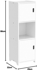 Стилен и практичен водоустойчив шкаф за баня, кухня, коридор или спалня 80x22x25